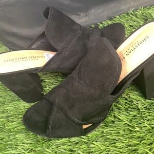 Christian Siriano Black Heeled Mules